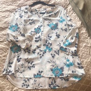 Tunic blouse- turquoise floral